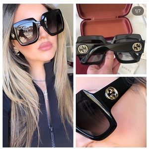 NEW GUCCI GG0053SN 001 OVERSIZED SUNGLASSES
